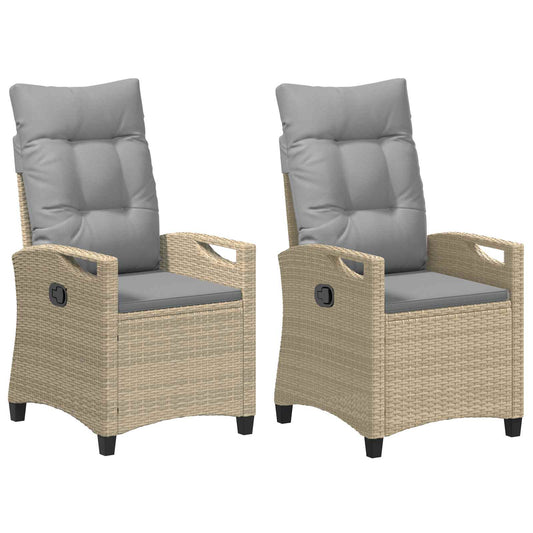 vidaXL Καρέκλα Κήπου 2 pcs Μπέζ και Ανοιχτό Γκρι 56 x 60 x 112 εκ.