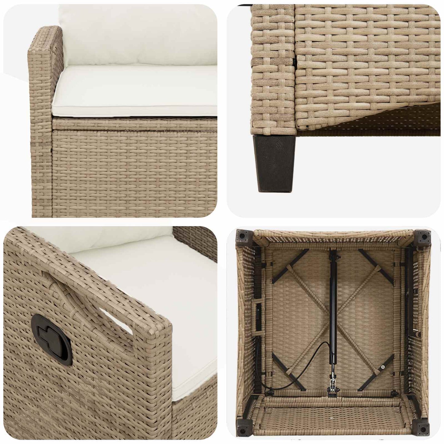 vidaXL Καρέκλα Κήπου 2 pcs Μπεζ και Κρέμα 56 x 60 x 112 εκ.