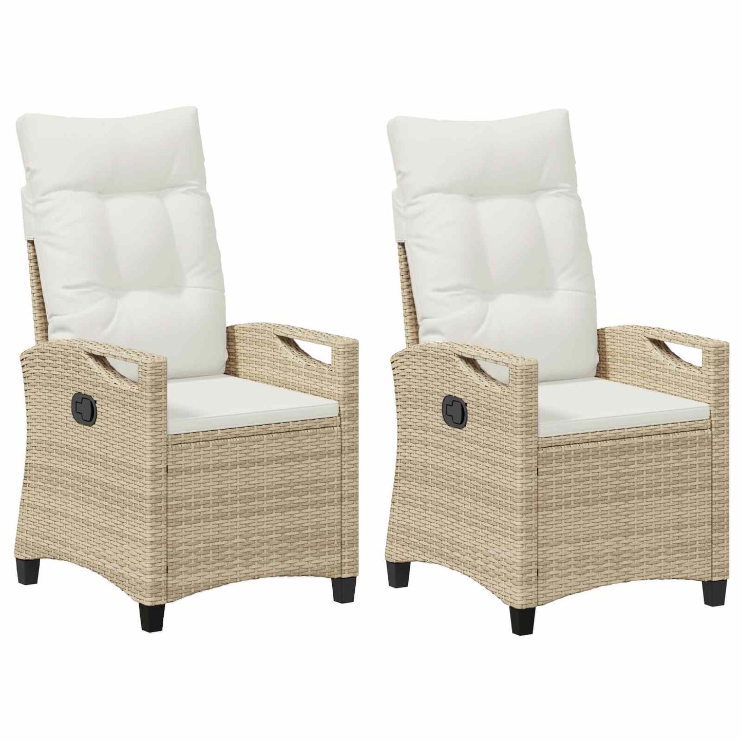 vidaXL Καρέκλα Κήπου 2 pcs Μπεζ και Κρέμα 56 x 60 x 112 εκ.