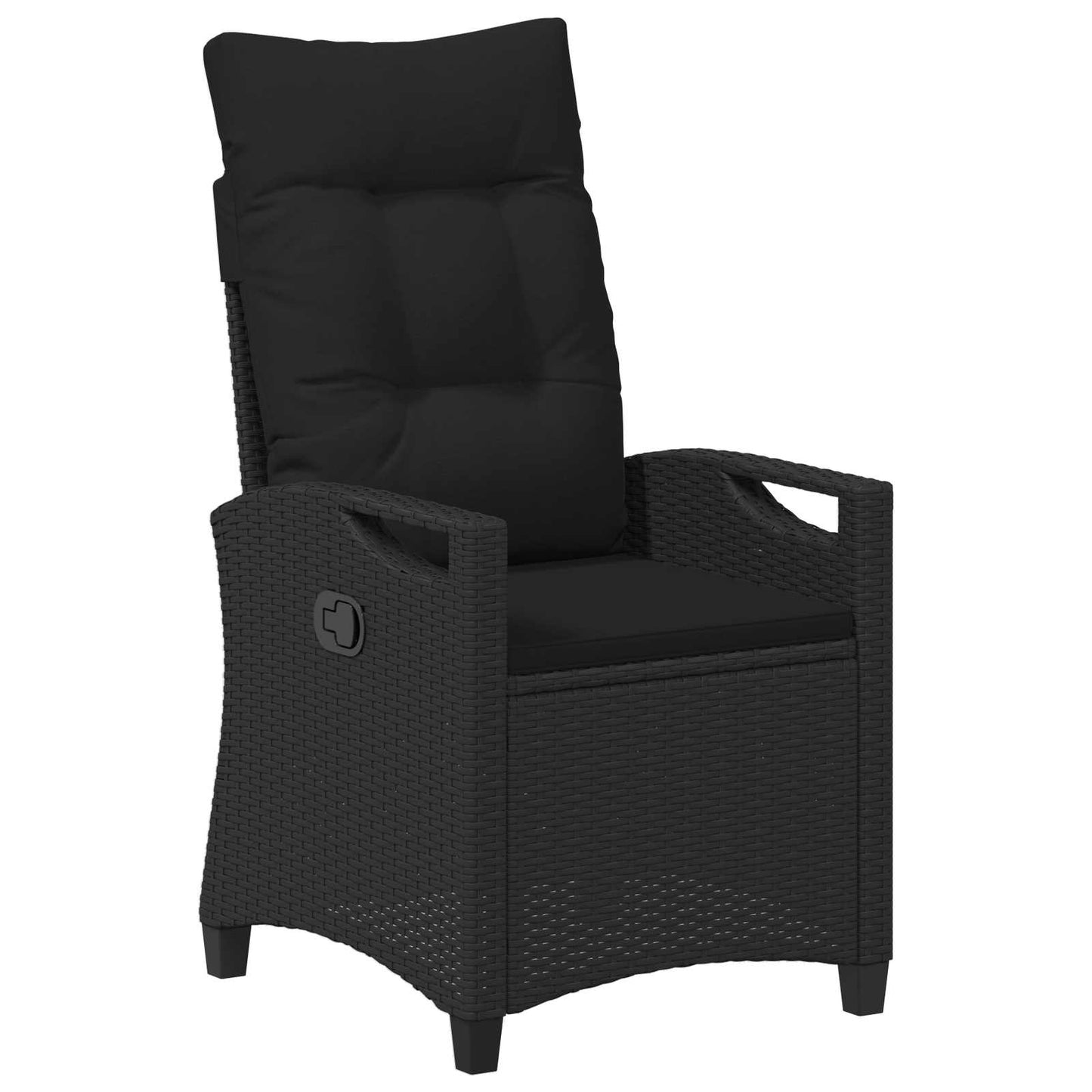vidaXL Ανακλινόμενη καρέκλα κήπου Μαύρο 56 x 60 x 112 εκ.
