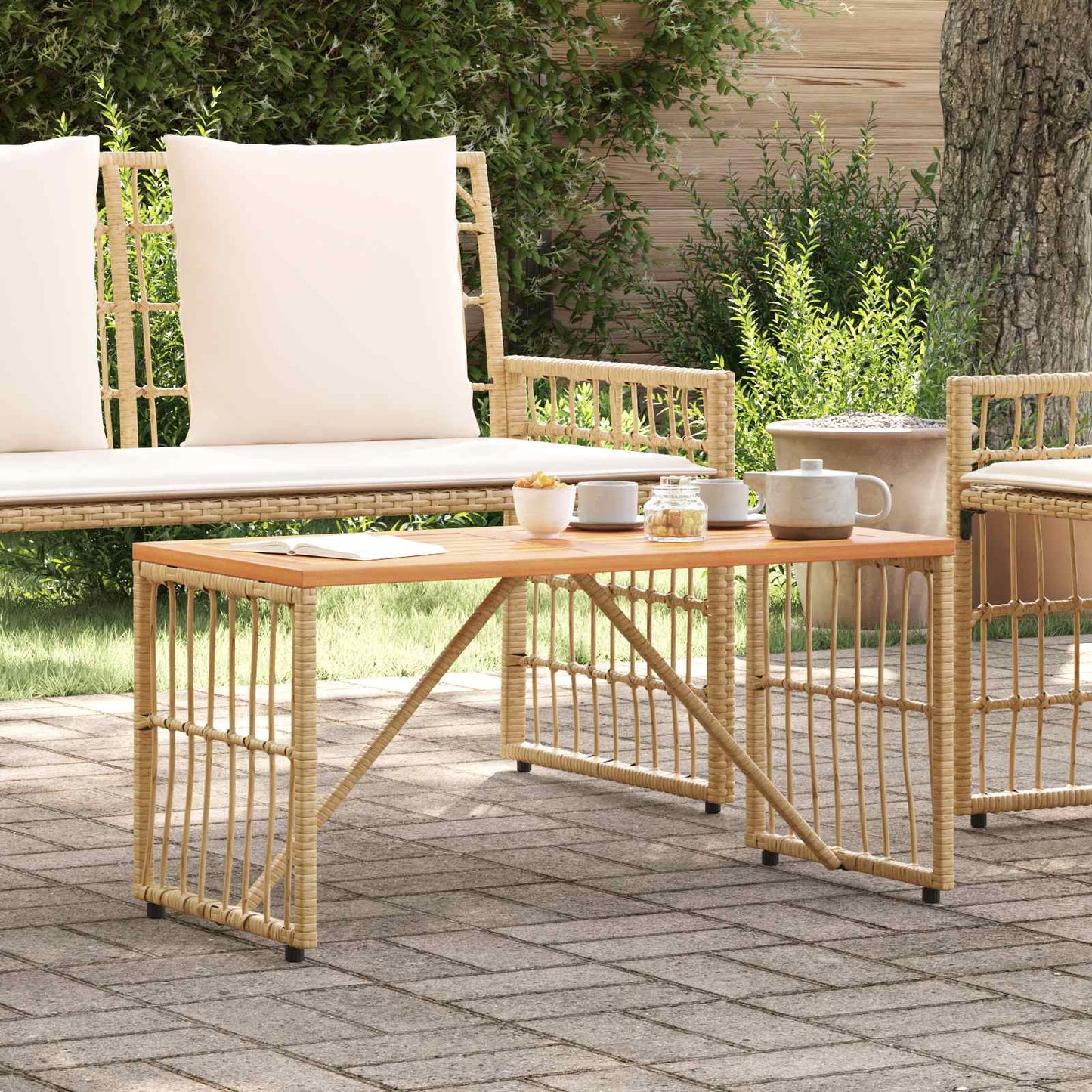 vidaXL Εξωτερικό Τραπέζι Φυσικό 80 x 40 x 40 cm