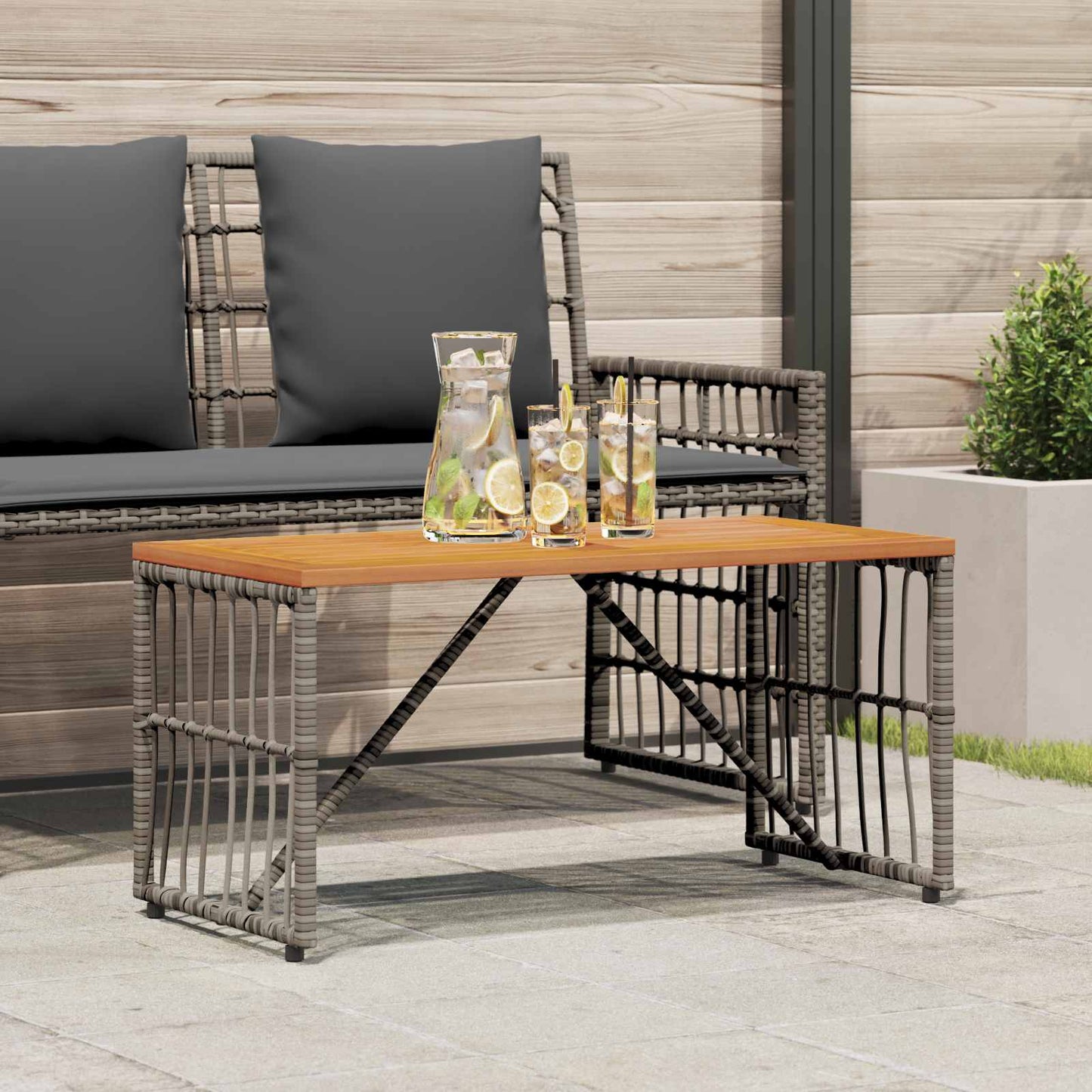 vidaXL Εξωτερικό Τραπέζι Γκρι 80 x 40 x 40 cm