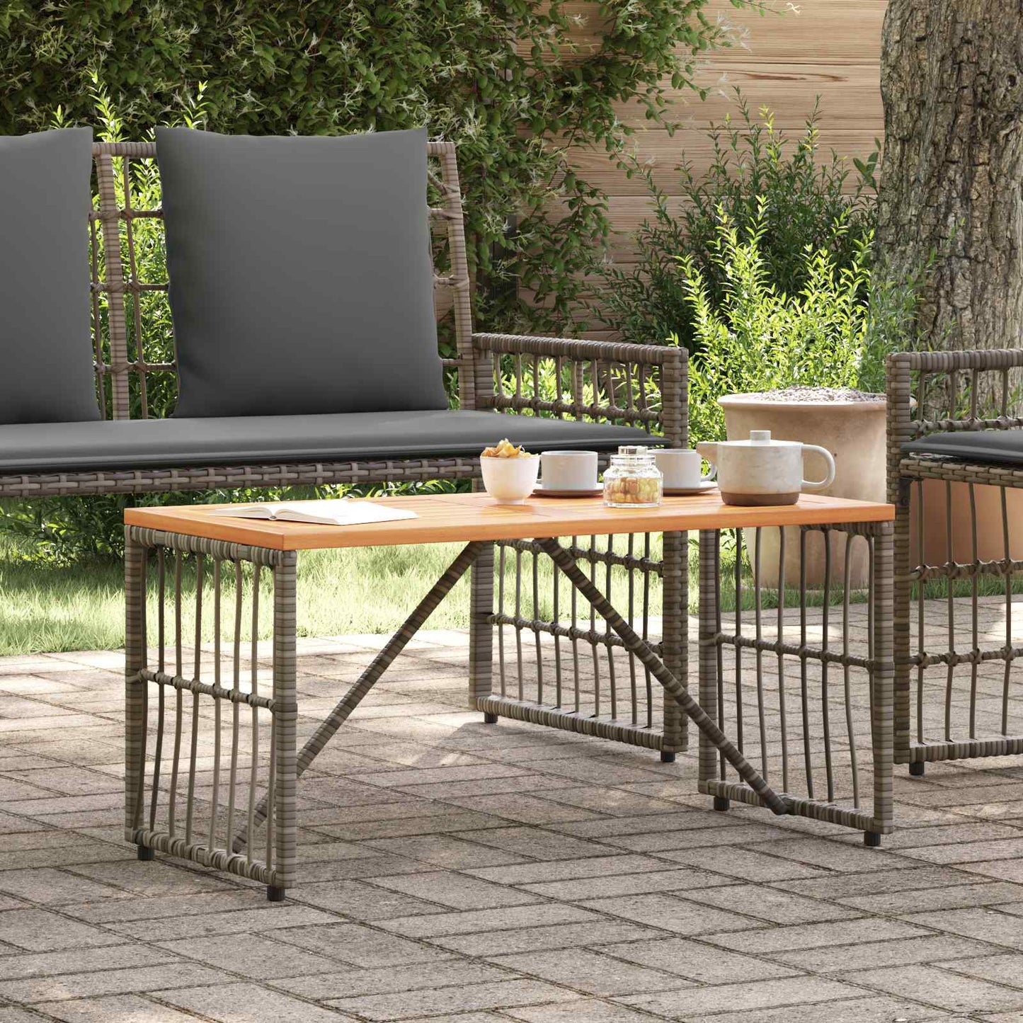 vidaXL Εξωτερικό Τραπέζι Γκρι 80 x 40 x 40 cm