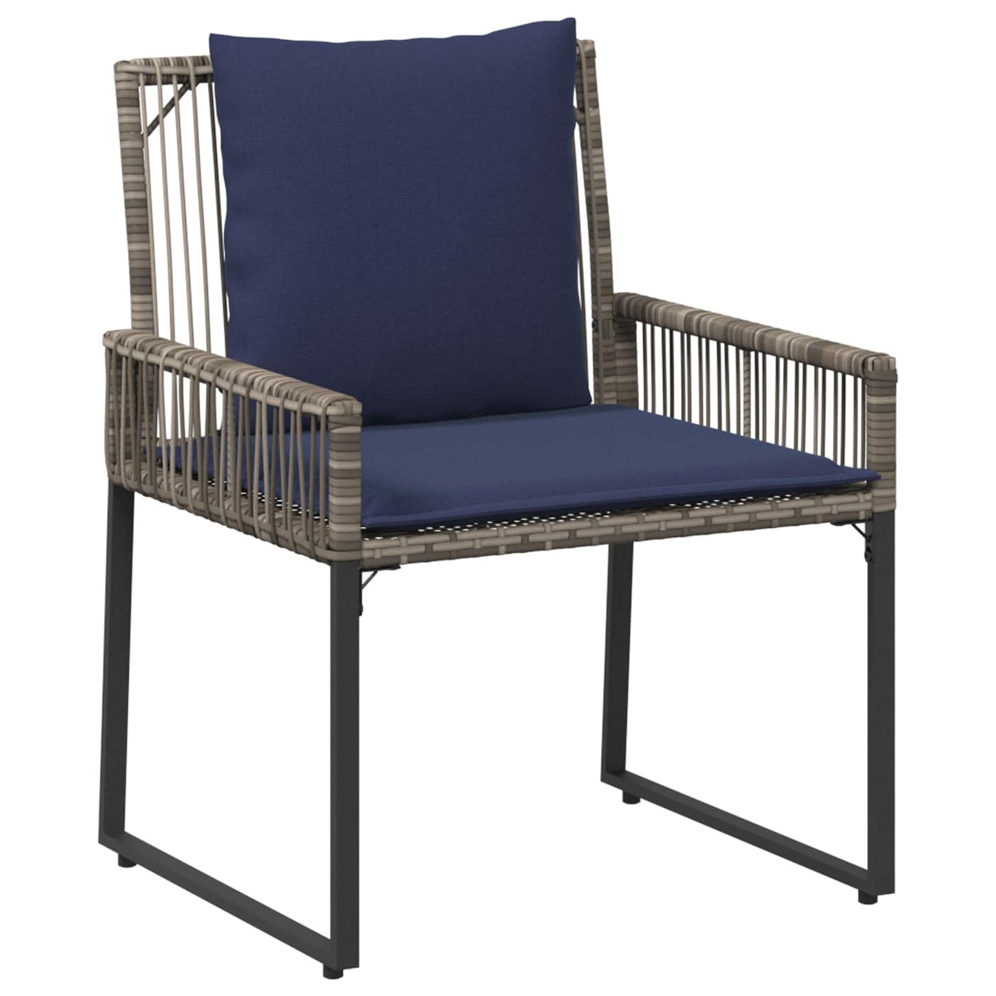 vidaXL Σετ Εξωτερικών Επίπλων 9 τμχ. Γκρι και Navy Blue