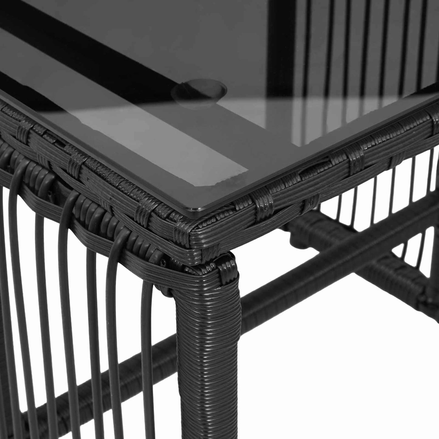 vidaXL Σετ Εξωτερικών Επίπλων 7 τμχ. Μαύρο και Κρεμ Λευκό