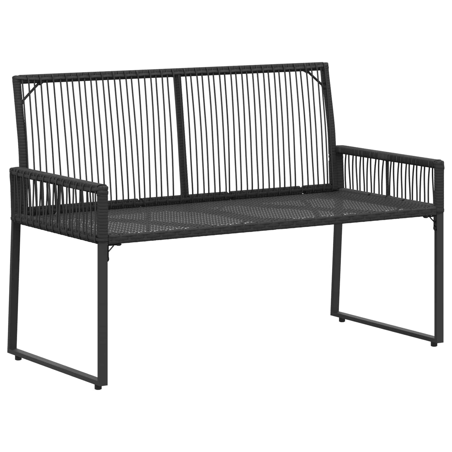 vidaXL Εξωτερικός πάγκος 4 pcs Μαύρο και Κρεμ Λευκό συνθετικό ρατάν