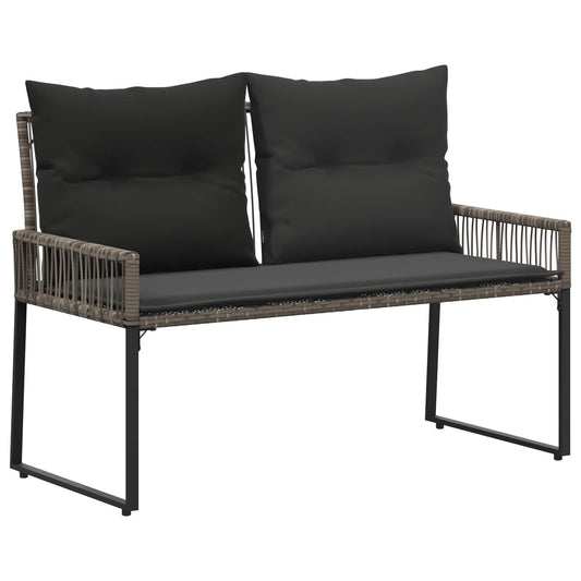 vidaXL Εξωτερικός πάγκος 4 pcs Γκρι και Σκούρο Γκρι συνθετικό ρατάν
