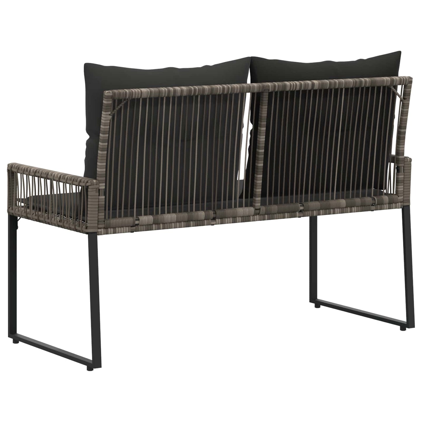 vidaXL Εξωτερικός πάγκος 4 pcs Γκρι και Σκούρο Γκρι συνθετικό ρατάν