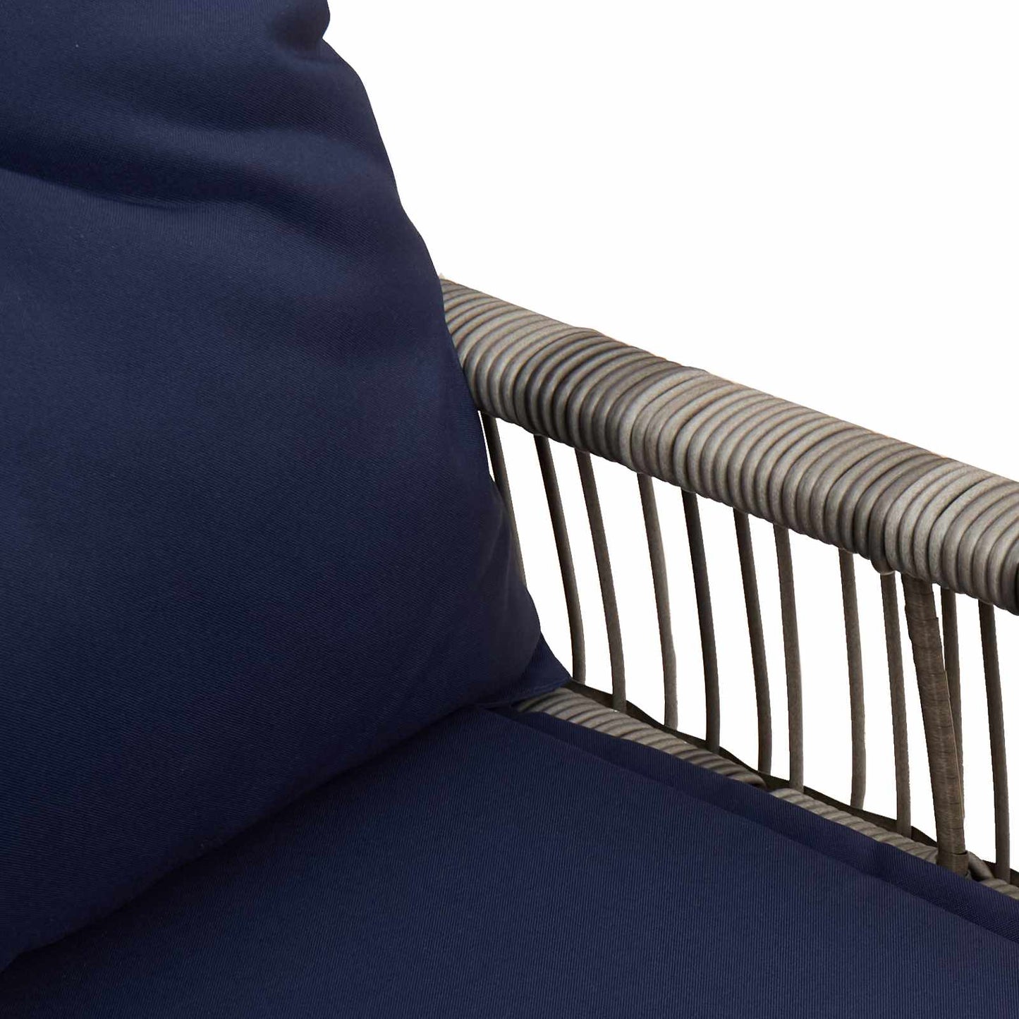 vidaXL Εξωτερικός πάγκος 4 pcs Γκρι και Navy Blue συνθετικό ρατάν