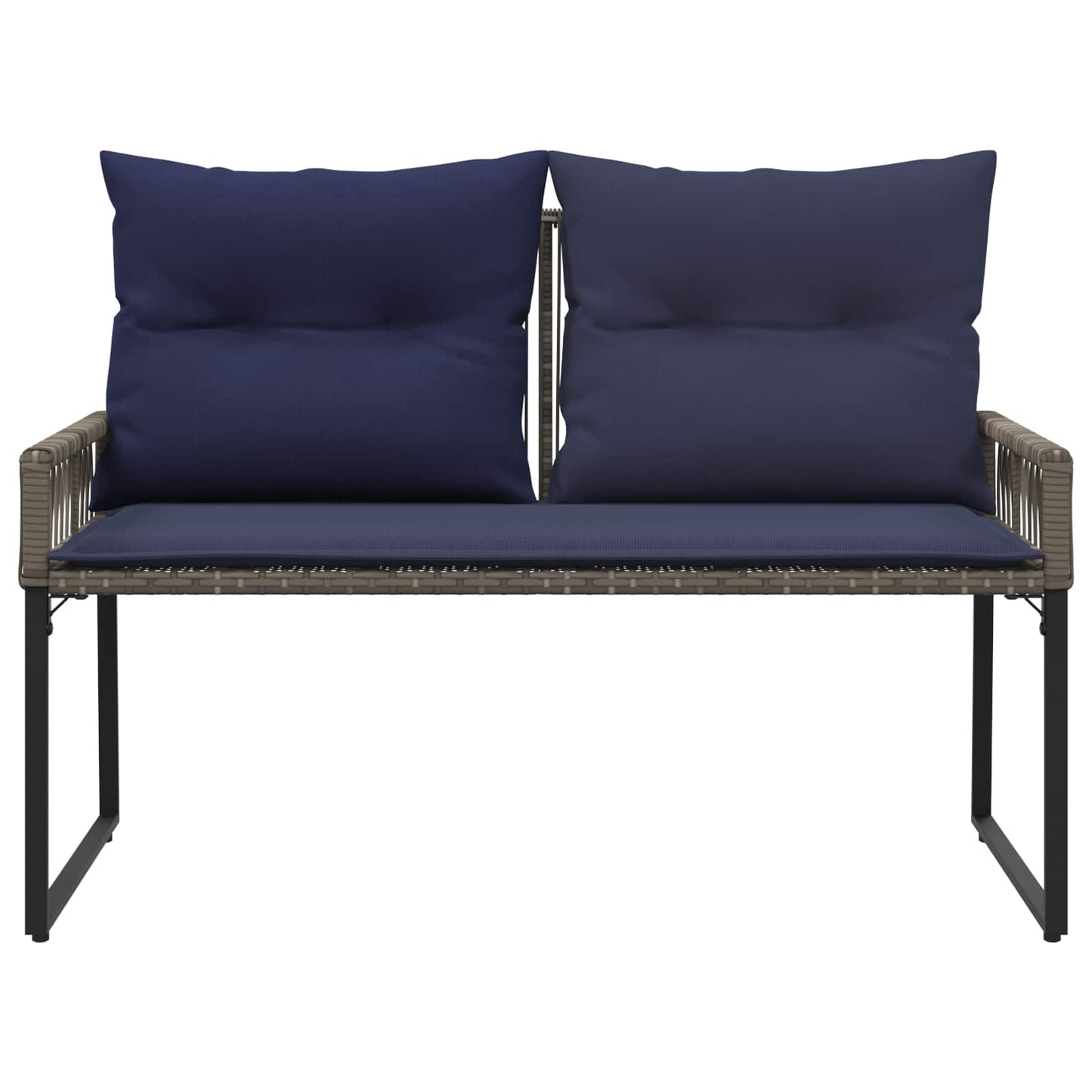 vidaXL Εξωτερικός πάγκος 4 pcs Γκρι και Navy Blue συνθετικό ρατάν