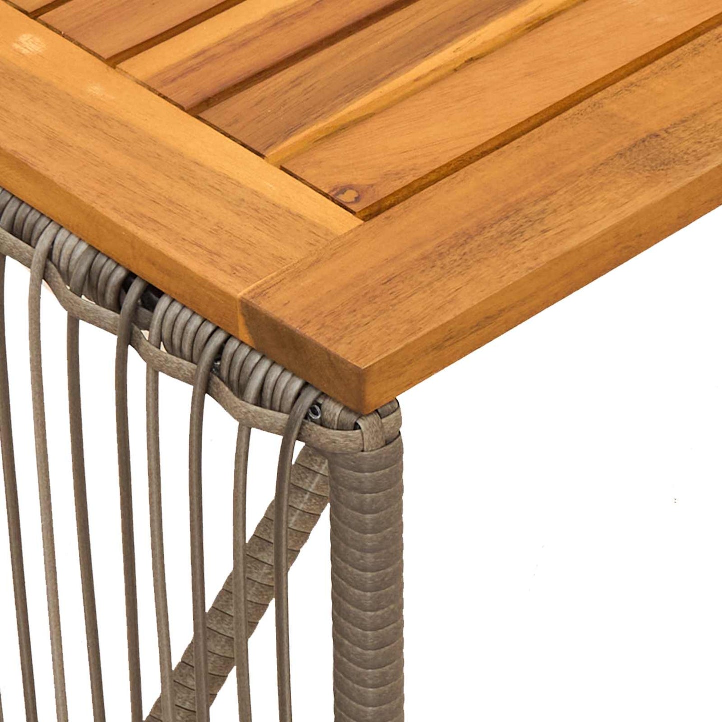 vidaXL Εξωτερικό Τραπέζι Γκρι και Καφέ 80 x 40 x 40 cm συνθετικό ρατάν