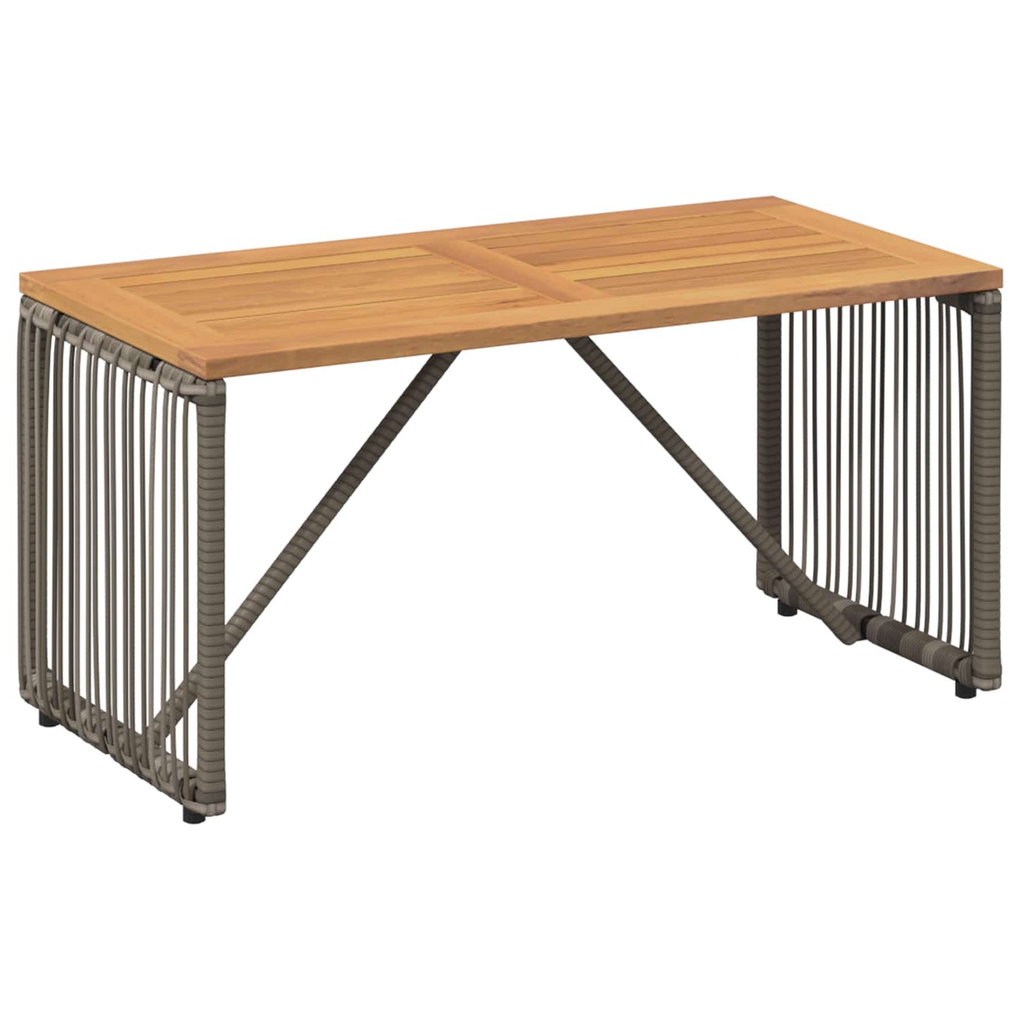 vidaXL Εξωτερικό Τραπέζι Γκρι και Καφέ 80 x 40 x 40 cm συνθετικό ρατάν