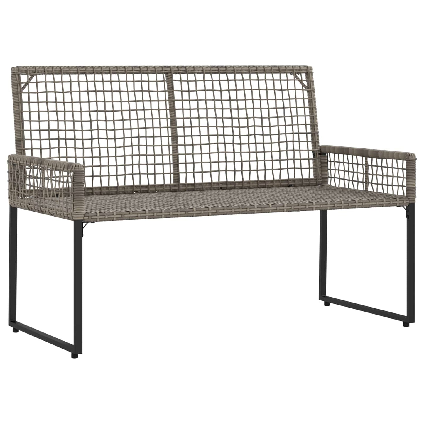 vidaXL Εξωτερικός πάγκος Γκρι 118 x 55 x 82 εκ PE Ρατάν και Ύφασμα