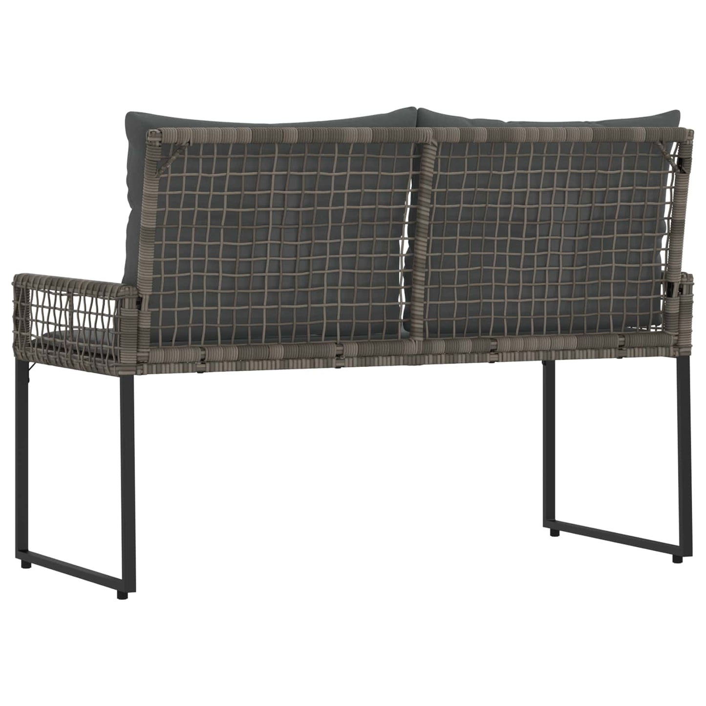 vidaXL Εξωτερικός πάγκος Γκρι 118 x 55 x 82 εκ PE Ρατάν και Ύφασμα