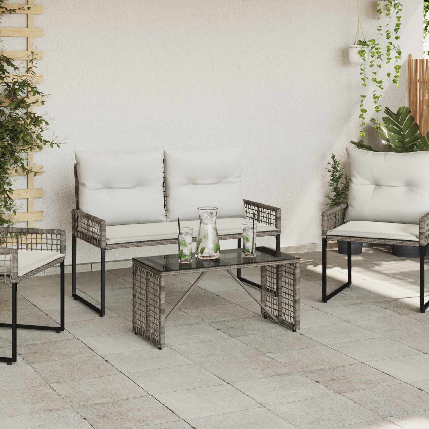 vidaXL Εξωτερικό Τραπέζι Γκρι και Μαύρο 80 x 40 x 40 cm