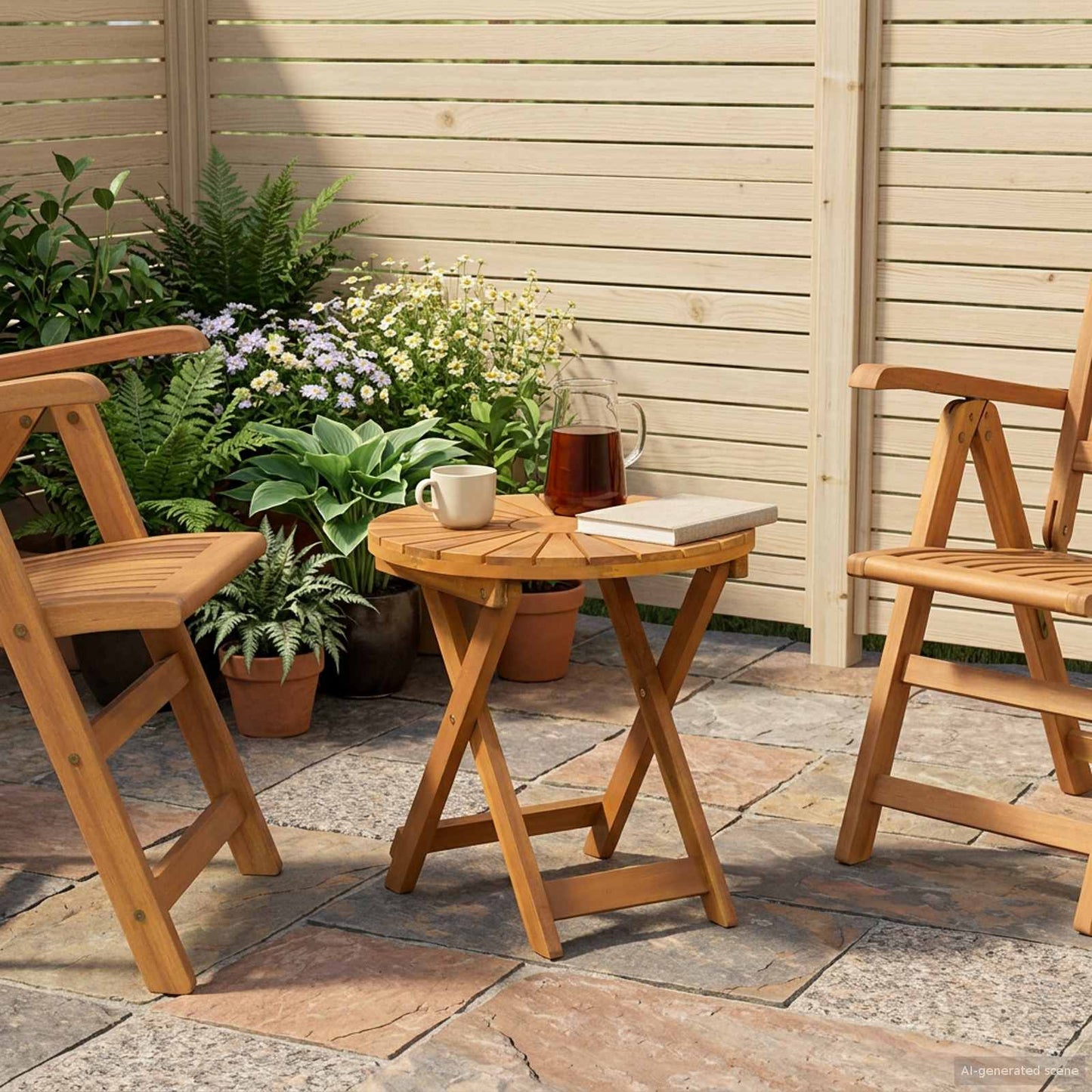 vidaXL Τραπέζι Bistro Φυσικό Ø45 x 45 εκ. Στερεό Ξύλο Ακακίας