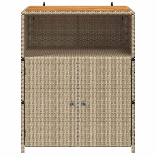 vidaXL Ντουλαπιού Μπεζ 70 x 50 x 87 εκ Πολυεστέρας και Ρόλυ Ράττεν