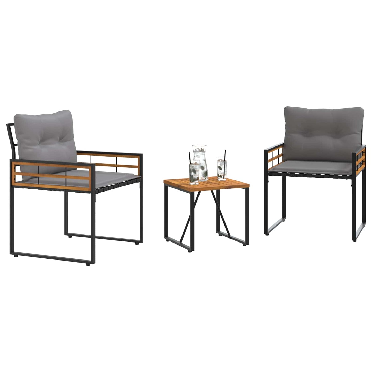 vidaXL Σετ Εξωτερικών Επίπλων με μαξιλάρι 3 pcs Ανοιχτό γκρι