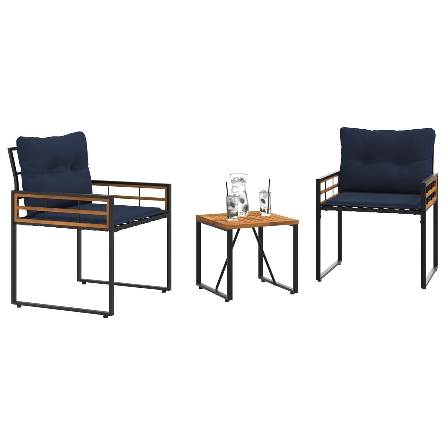 vidaXL Σετ Εξωτερικών Επίπλων με μαξιλάρι 3 pcs Ναυτικό μπλε