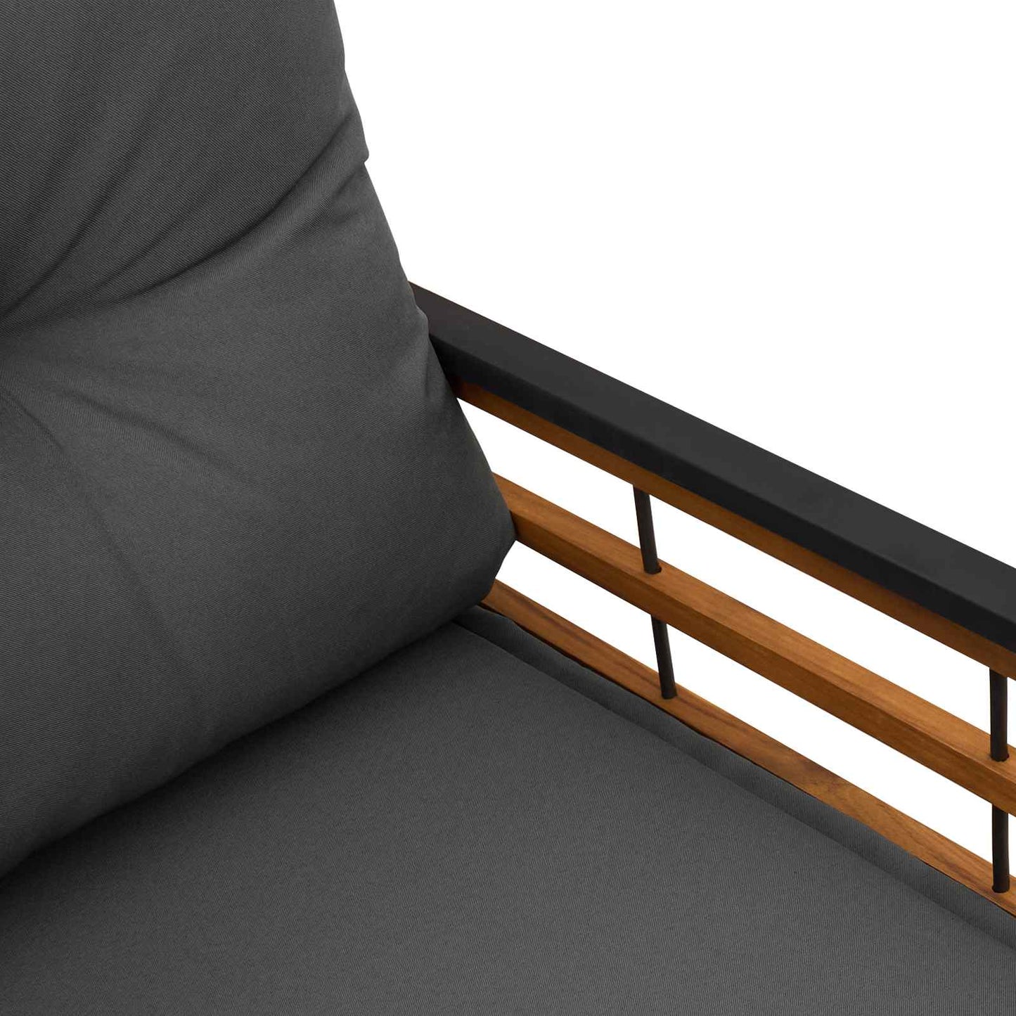 vidaXL Ξύλινο Στρώμα Παγκάκι με μαξιλάρι Σκούρο Γκρι 114 x 55 x 77 εκ