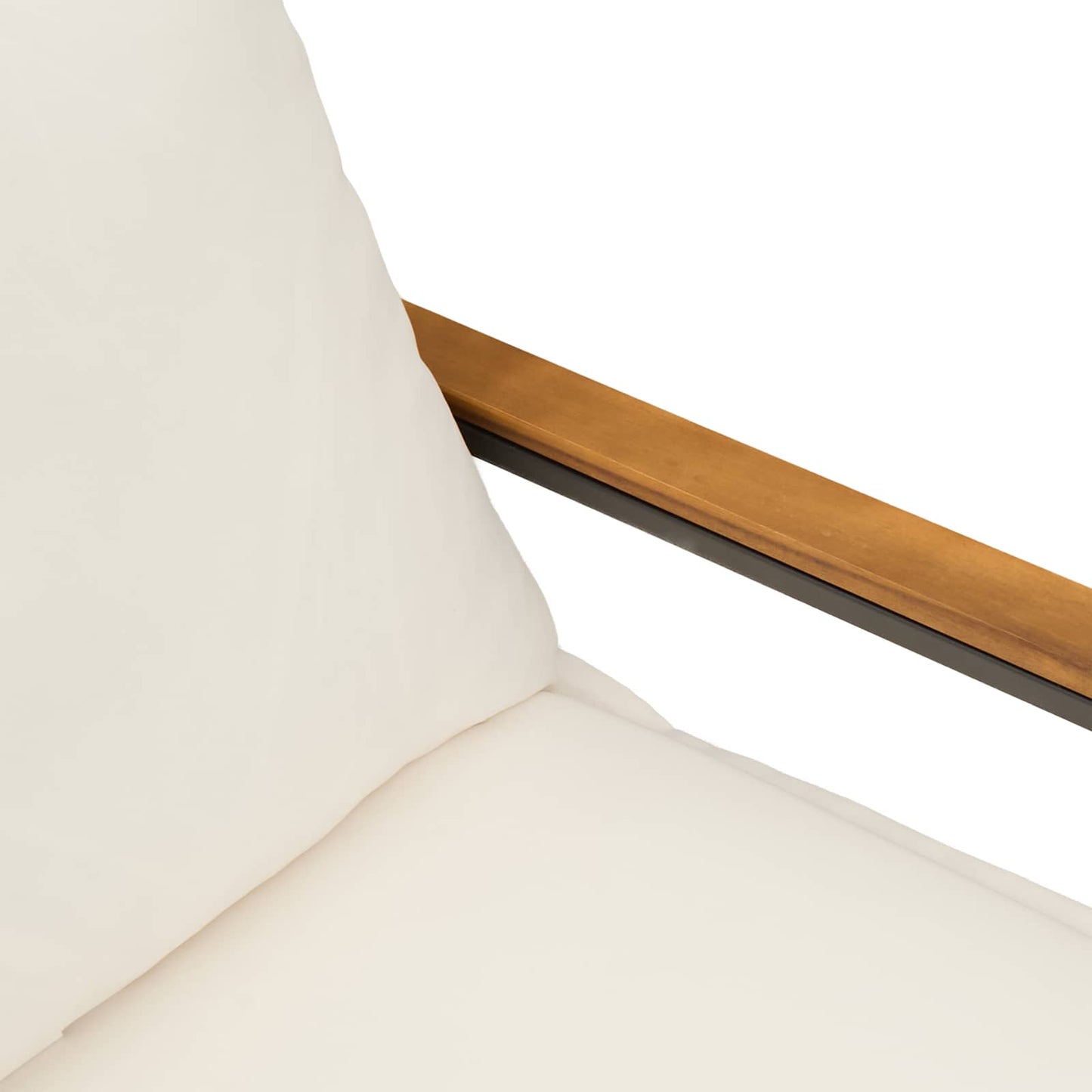 vidaXL παγκάκι Μαύρο και Κρεμ Λευκό 115 x 65 x 72 εκ. Ρατάν