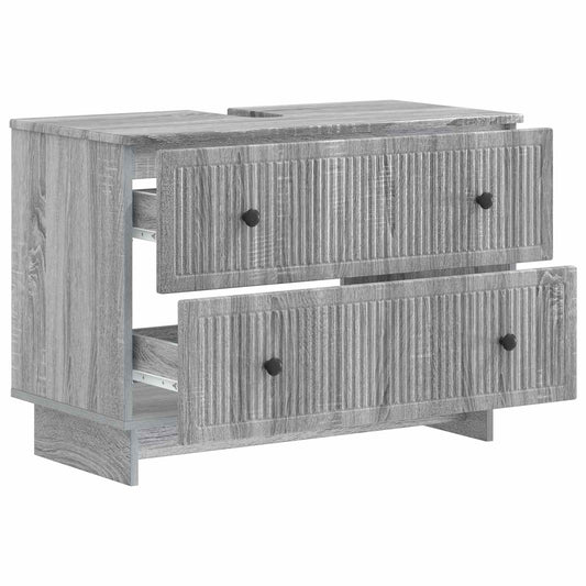 vidaXL Ντουλάπα Νιπτήρα Mπάνιου EDE Γκρι Sonoma 82 x 41 x 59 εκ