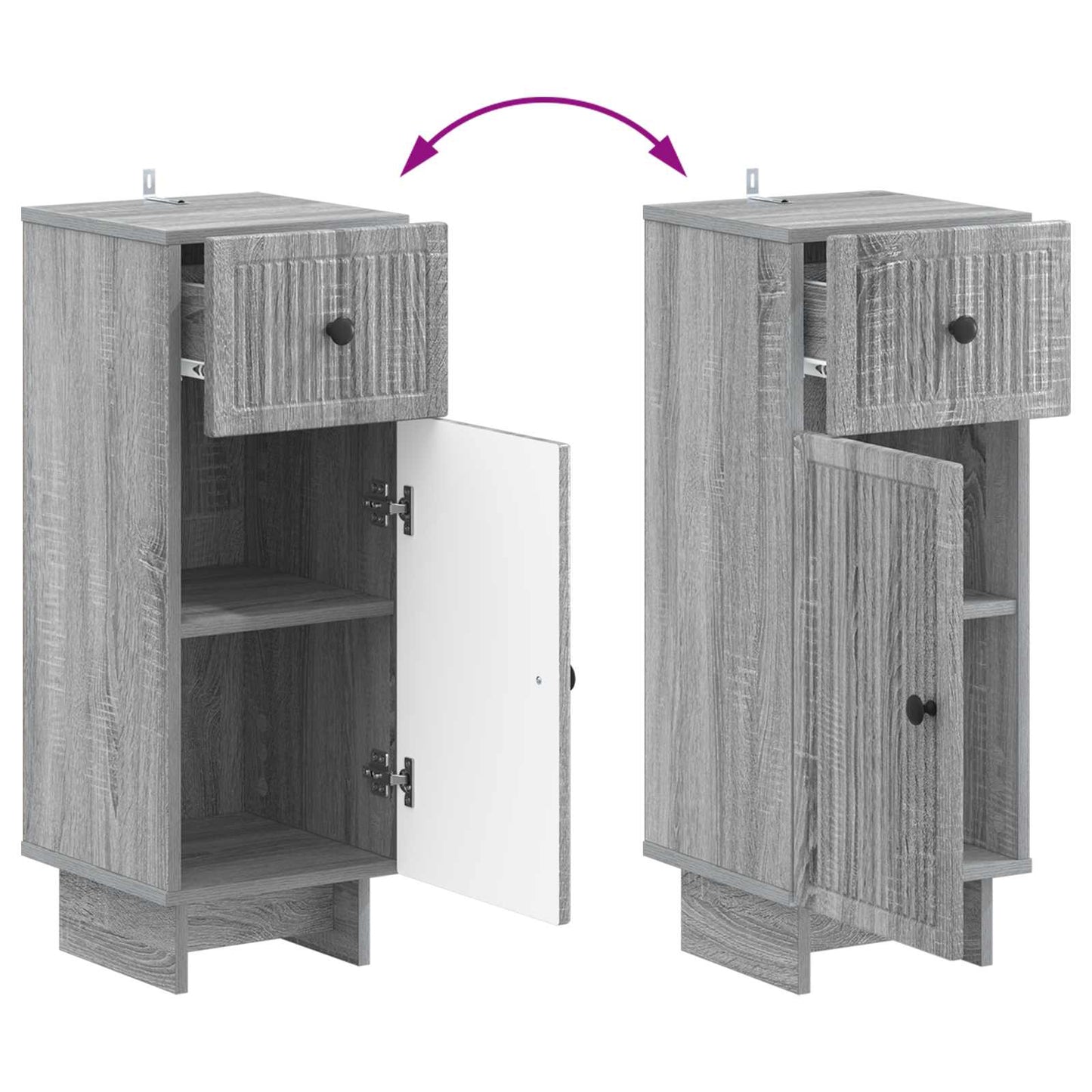 vidaXL Ντουλάπι Αποθήκευσης Μπάνιου EDE Γκρι Sonoma 30 x 31 x 80 εκ.