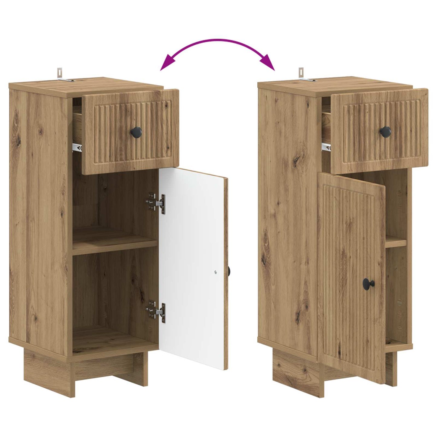vidaXL Ντουλάπι Αποθήκευσης Μπάνιου EDE Artisan Δρυς 30 x 31 x 80 εκ.