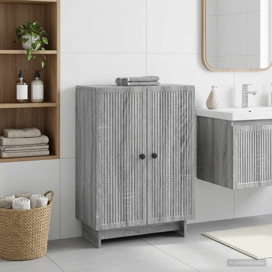 vidaXL Ντουλάπι Αποθήκευσης Μπάνιου EDE Γκρι Sonoma 59,5 x 31 x 80 εκ
