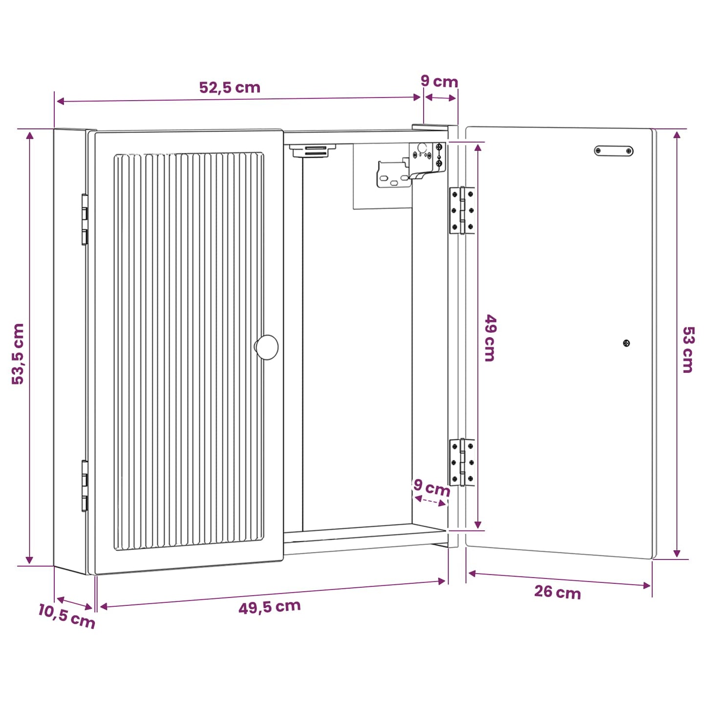 vidaXL Ντουλάπα Πινάκων Βελών EDE Γκρι Sonoma 52,5 x 10,5 x 53,5 εκ.