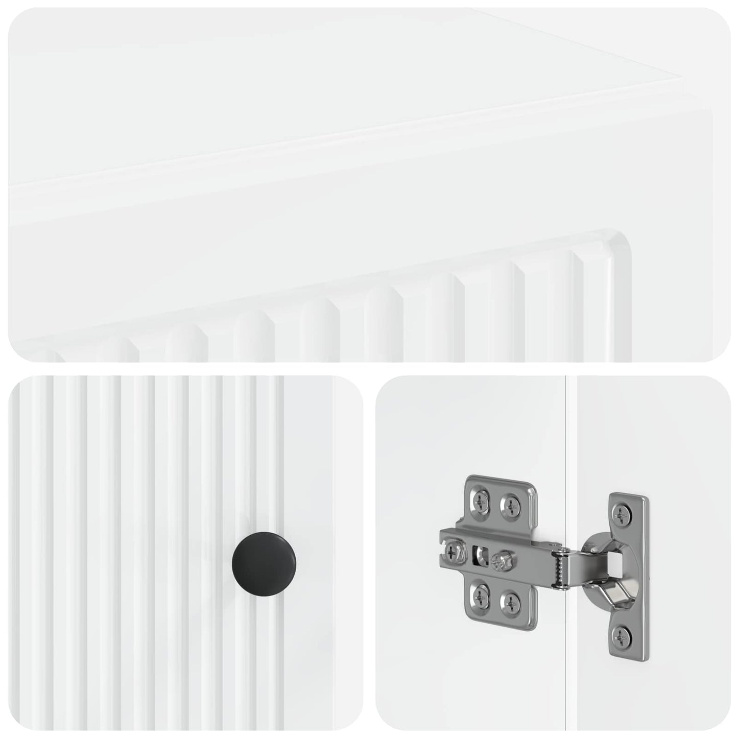 vidaXL Ντουλάπα τουαλέτας EDE Γυαλιστερό Λευκό 66 x 25,5 x 190 εκ.