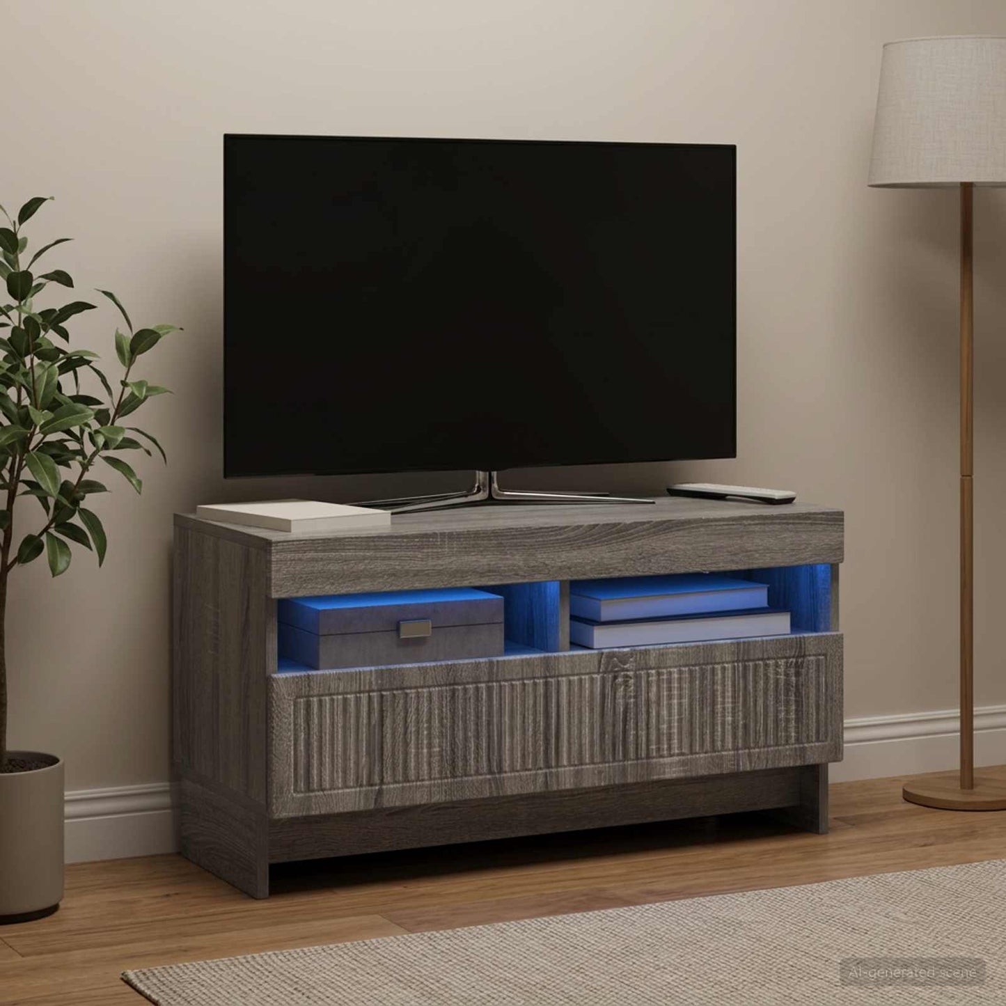 vidaXL Ντουλάπα LED Τηλεόρασης ALKMAAR 81 x 35 x 43 εκ. Γκρι Sonoma