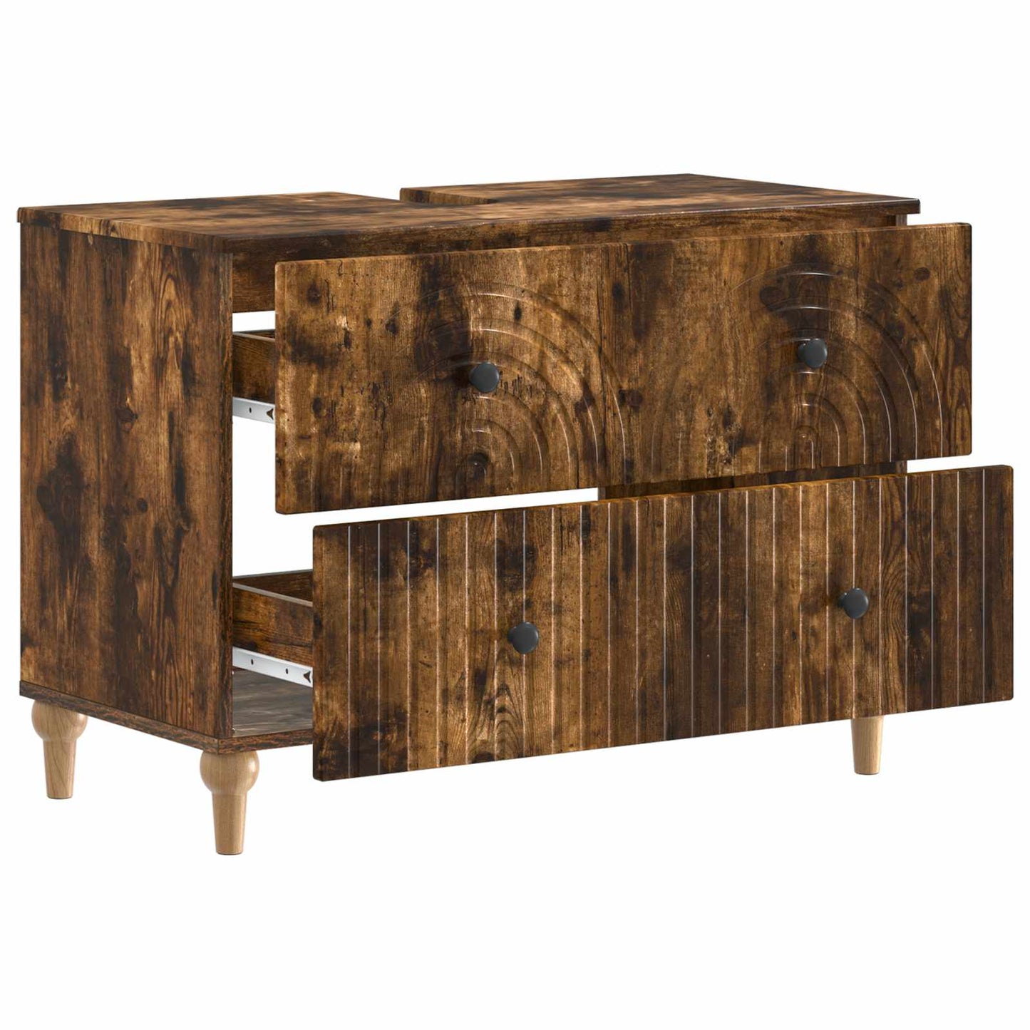 vidaXL Ντουλάπα Νιπτήρα Mπάνιου ALKMAAR Καπνισμένο Ξύλο Δρυός