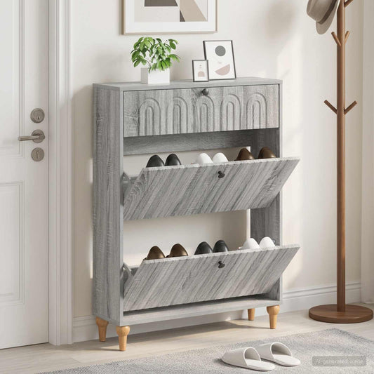 vidaXL Ντουλάπα Παπουτσιών ALKMAAR 78 x 24 x 103 εκ. Γκρι Sonoma