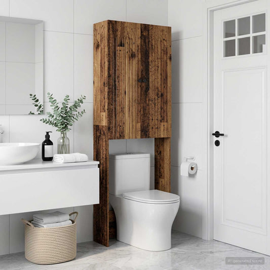 vidaXL Ντουλάπα τουαλέτας ALKMAAR Παλαιωμένο ξύλο 66 x 25,5 x 190 εκ.