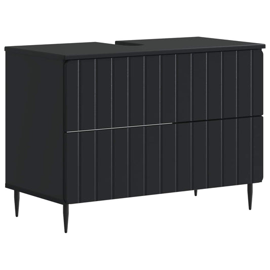 vidaXL Ντουλάπα Νιπτήρα Mπάνιου ZWOLLE Μαύρο 82 x 41 x 58,5 εκ