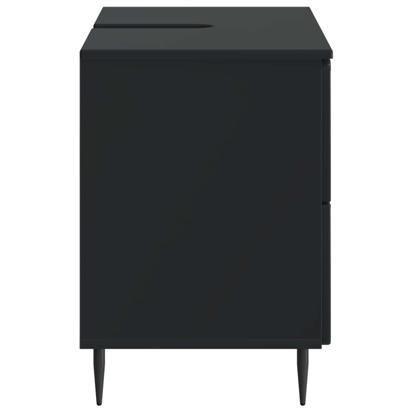 vidaXL Ντουλάπα Νιπτήρα Mπάνιου ZWOLLE Μαύρο 82 x 41 x 58,5 εκ