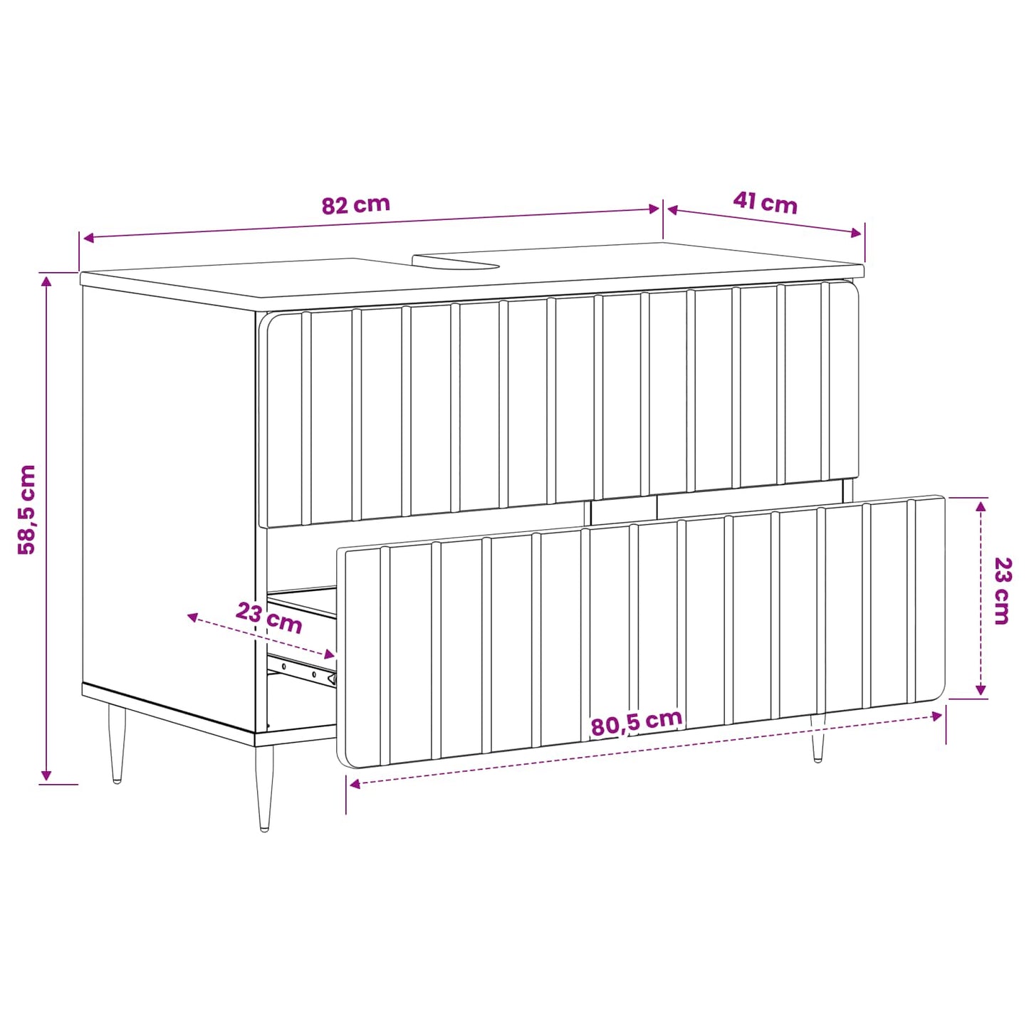 vidaXL Ντουλάπα Νιπτήρα Mπάνιου ZWOLLE Sonoma Δρυς 82 x 41 x 58,5 εκ