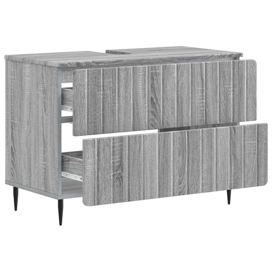 vidaXL Ντουλάπα Νιπτήρα Mπάνιου ZWOLLE Γκρι Sonoma 82 x 41 x 58,5 εκ