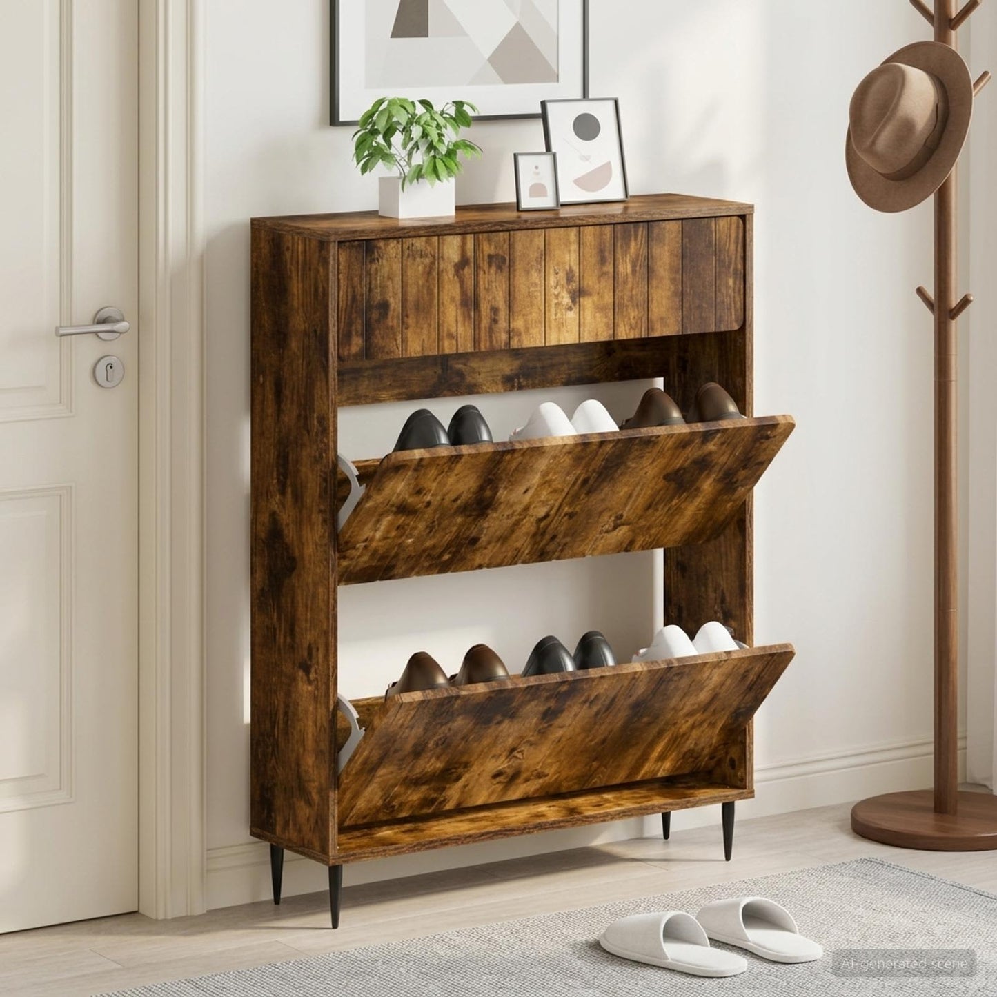 vidaXL Ντουλάπα Παπουτσιών ZWOLLE 78 x 24 x 103 εκ. Επεξεργασμένο Ξύλο