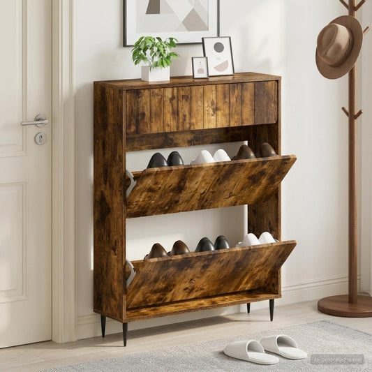 vidaXL Ντουλάπα Παπουτσιών ZWOLLE 78 x 24 x 103 εκ. Επεξεργασμένο Ξύλο