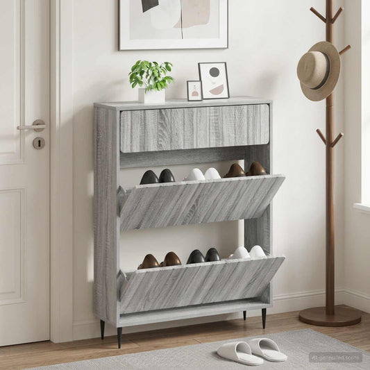 vidaXL Ντουλάπα Παπουτσιών ZWOLLE 78 x 24 x 103 εκ. Επεξεργασμένο Ξύλο
