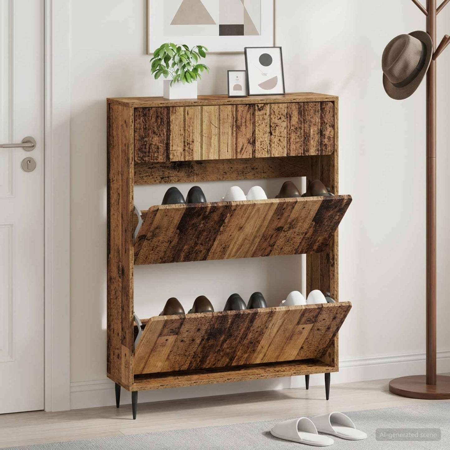 vidaXL Ντουλάπα Παπουτσιών ZWOLLE 78 x 24 x 103 εκ. Επεξεργασμένο Ξύλο