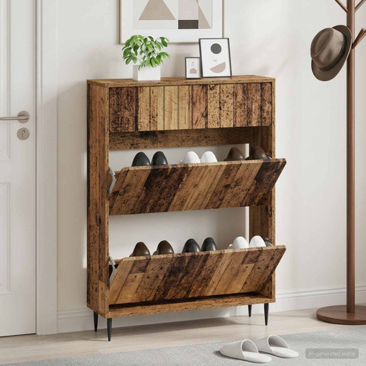 vidaXL Ντουλάπα Παπουτσιών ZWOLLE 78 x 24 x 103 εκ. Επεξεργασμένο Ξύλο