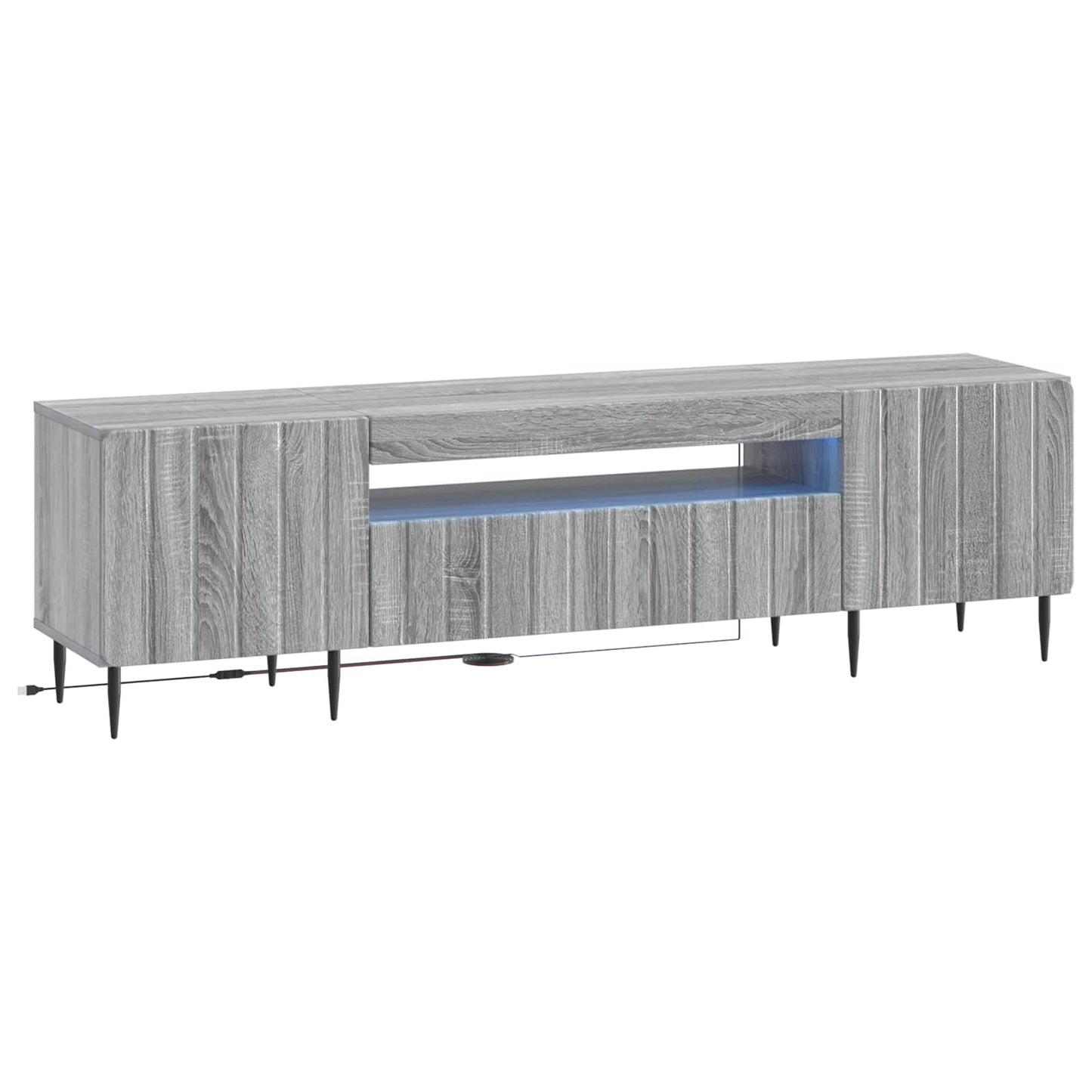 vidaXL Ντουλάπα LED Τηλεόρασης Γκρι Sonoma Επεξεργασμένο Ξύλο