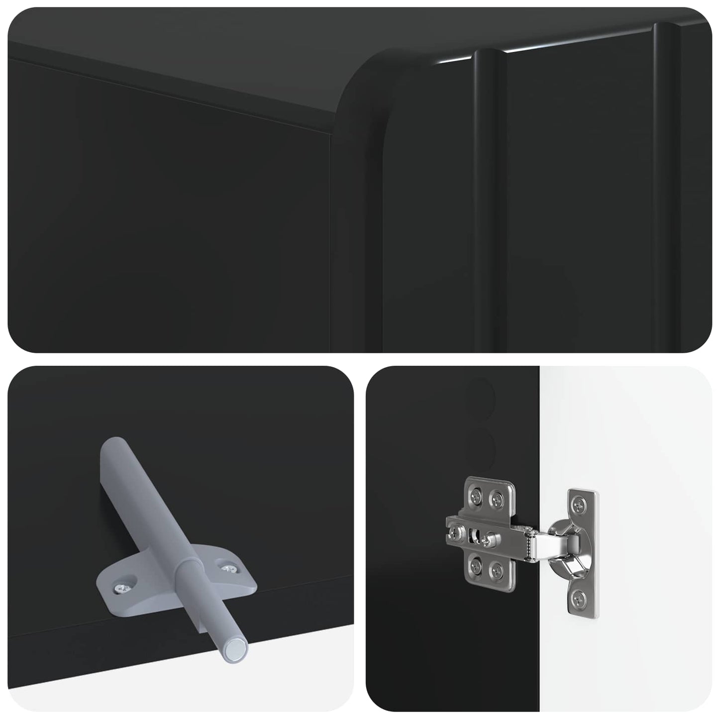 vidaXL Ντουλάπα τουαλέτας ZWOLLE Μαύρο 66 x 25,5 x 190 εκ.
