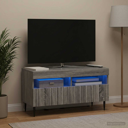 vidaXL Ντουλάπα LED Τηλεόρασης Γκρι Sonoma Επεξεργασμένο Ξύλο