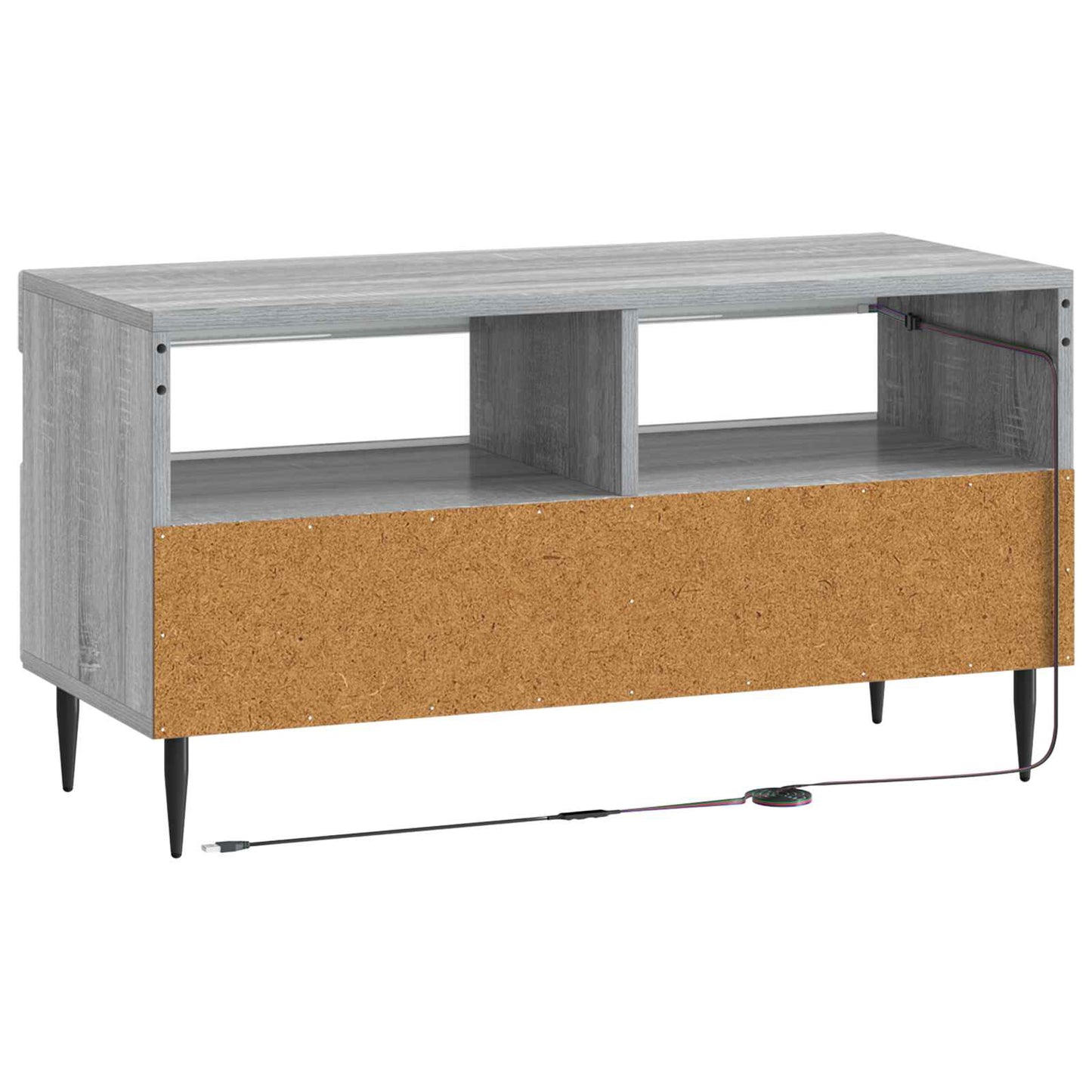 vidaXL Ντουλάπα LED Τηλεόρασης Γκρι Sonoma Επεξεργασμένο Ξύλο