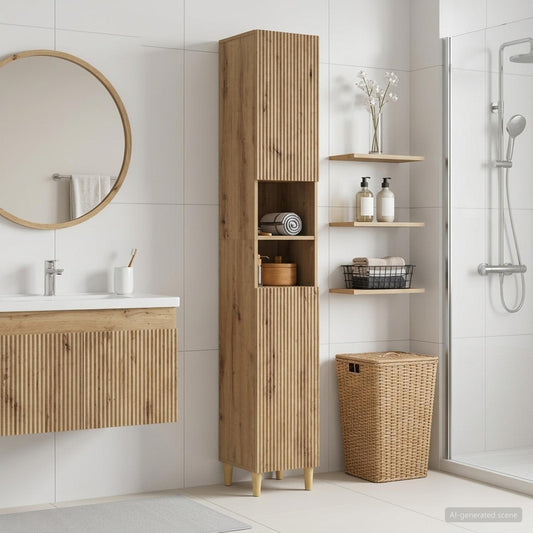 vidaXL Ντουλάπι Μπάνιου με Ανοιχτό Ράφι ARNHEM Artisan Δρυς