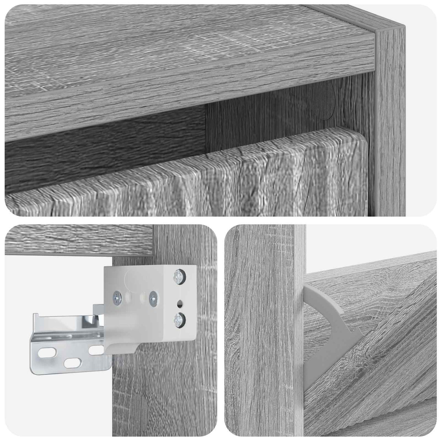 vidaXL Τοίχου Ντουλάπα Παπουτσιών ARNHEM 71 x 17 x 43 εκ Γκρι Sonoma